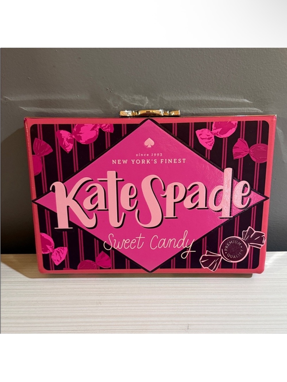 Kate Spade ♠️  NOVELTY Pink and Black Sweet Candy Box Clutch